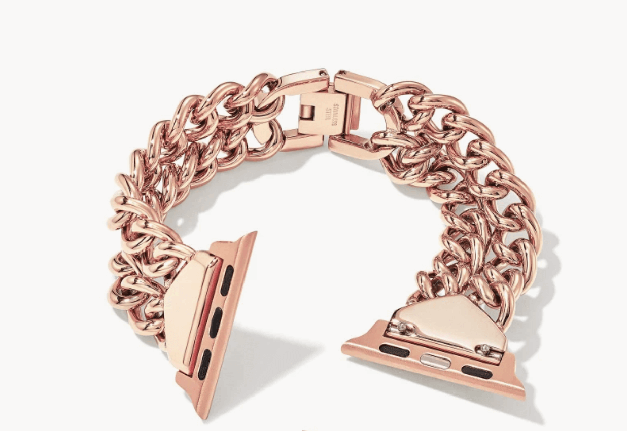 kendra scott whitley double chain rose gold watch band